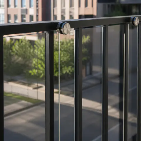 Glasbalkongeländer mit Punkthaltern
