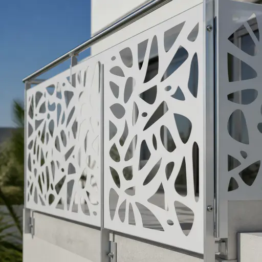 Wartungsfreies Aluminium-Balkongeländer mit Laser-Cut-Design