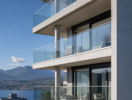 Balkon-Glasgeländer mit transparenter VSG-Brüstung